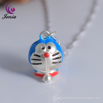 Fashion Jewelry 2015 925 Sterling Silver Necklace With Doraemon Pendant